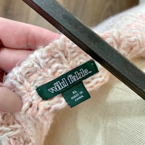 CYBER SALE🕊️wilde fable pastel color block knit crop sleeve rainbow sweater - Picture 4 of 6